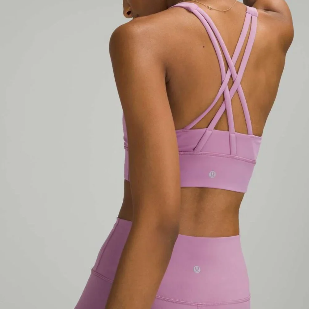 Lululemon Energy Bra high neck long line tough womens Purple (size 6) workout